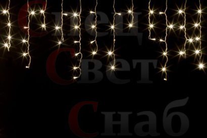 Светодиодная гирлянда. Бахрома 40 x 0,6 м Теплая белая. Нить белая. Уличная