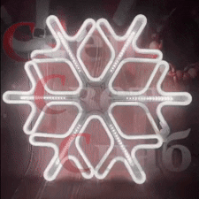 Уличная световая макушка для елки Снежинка белое свечение